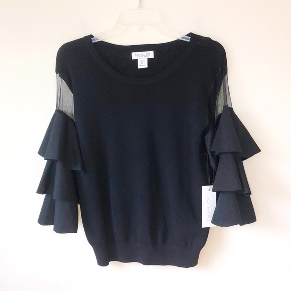 Rachel Zoe Tiered Ruffle Sleeve Sweater Size Large NWT - Picture 3 of 11